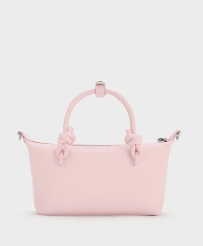 Sammie Knotted-Handle Tote Bag - Cotton Candy Pink