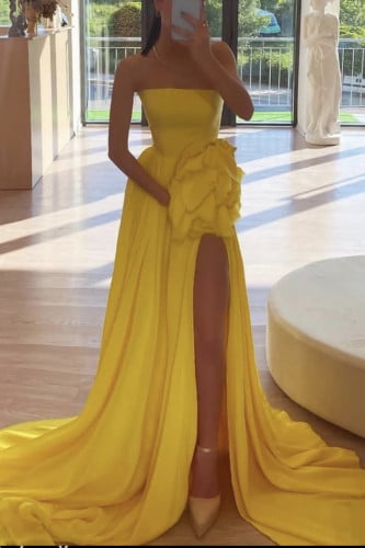 فستان اصفر Evening dress