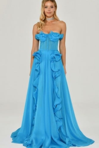 فستان تركواز alfbita