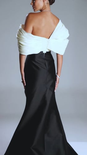فستان ابيض واسود evening dress