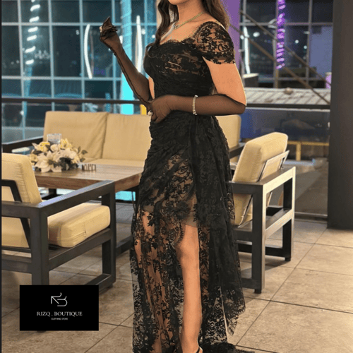 Evening dress دانتيل اسود
