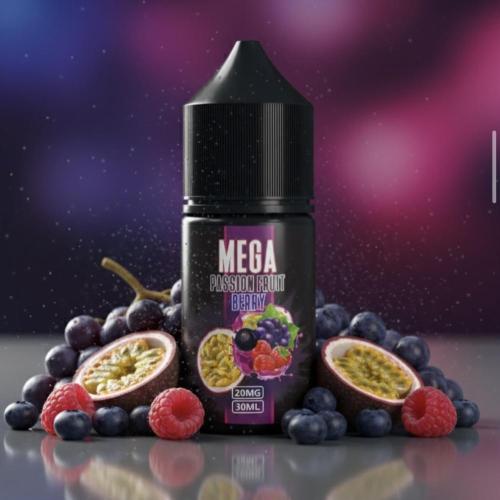 نكهة ميجا باشن فروت بيري سولت اللذيذه من ميقا جراند MEGA PASSION FRUIT BERRY