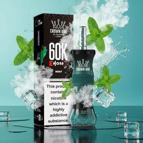 شيشة الفاخر نعناع 60 الف سحبة معسل فيب 6 نيكوتين ك...