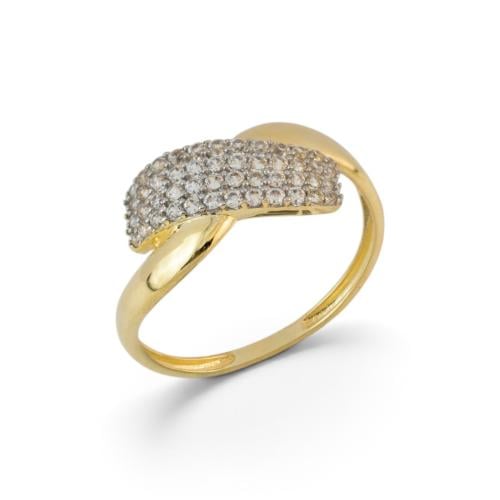18k gold ring with zircon stones, M2650