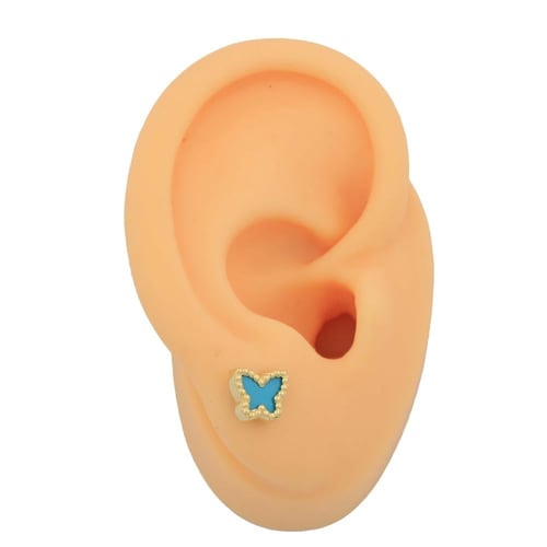 حلق ذهب تصميم صدفي E120