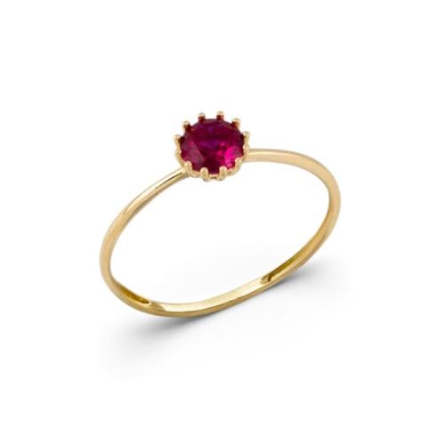 Luxurious 18k gold ring with a red stone, model M2...