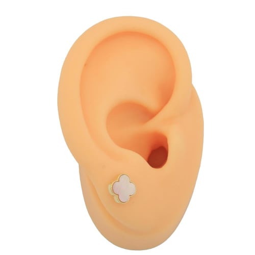 حلق ذهب تصميم صدفي E117