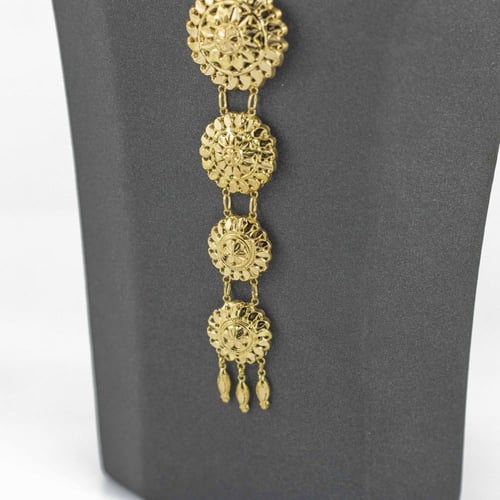 طقم ذهب ملكي "نجد" عيار 21 - تصميم طويل فاخر