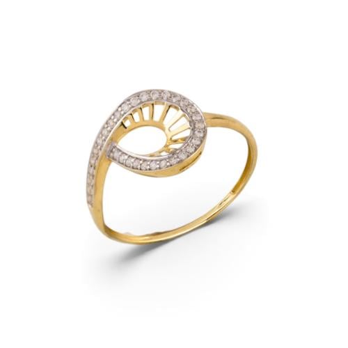 18k gold ring with zircon stones M5983