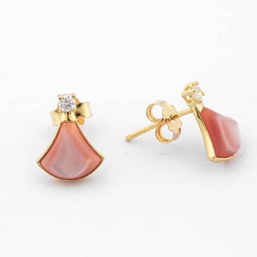 حلق ذهب تصميم صدفي E121