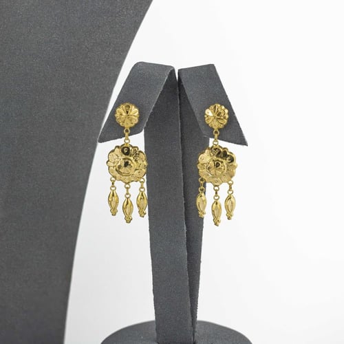 طقم ذهب ملكي "نجد" عيار 21 - تصميم طويل فاخر