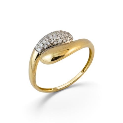 18k gold ring with zircon stones M8501