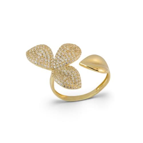 18k gold ring set with zircon M2773