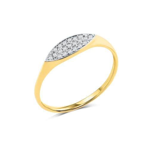 خاتم ذهب تصميم الماس مرصع بالزركون عيار 18 شكل عين