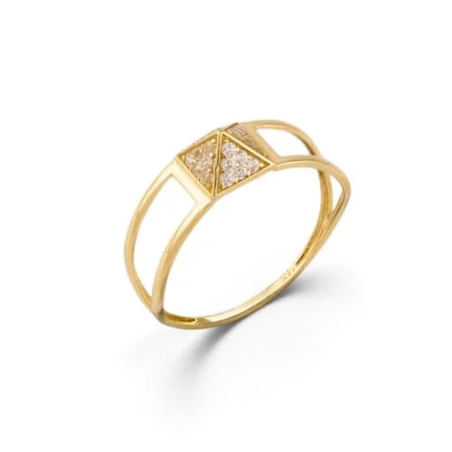 18k gold ring set with zircon M2767