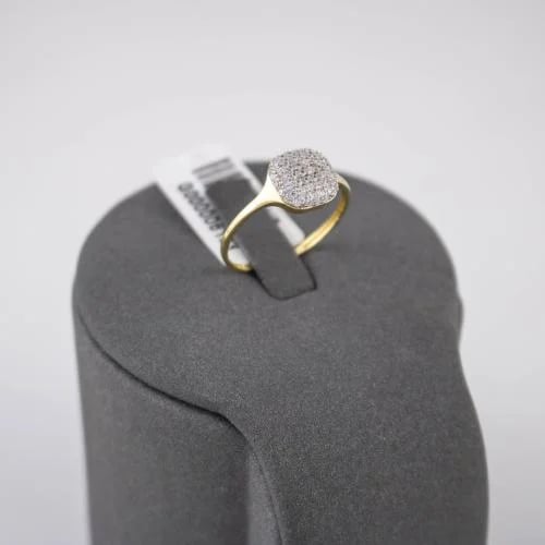 18k gold ring set with zircon M6133