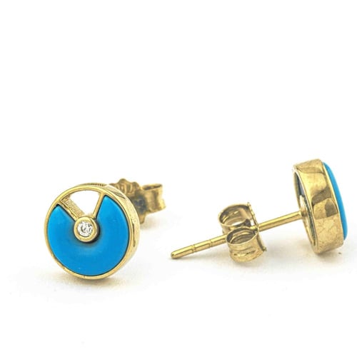 حلق ذهب تصميم صدفي E119