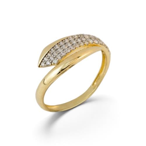 18k gold ring with zircon stones M6184