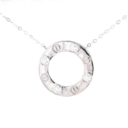 عقد ذهب ابيض تصميم الماس G2911