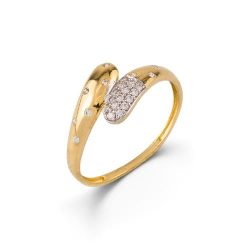 18k gold ring set with zircon M6167