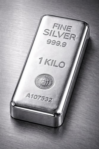 سبيكة فضة صافية وزن 1 كيلو جرام (نقاء 999.9).