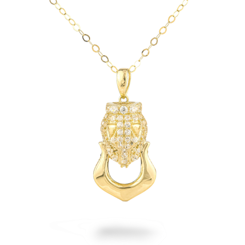 عقد ذهب تصميم الماس m2573