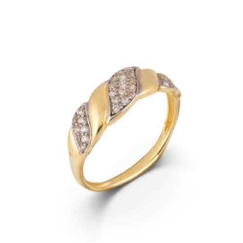 18k gold ring set with zircon M6165