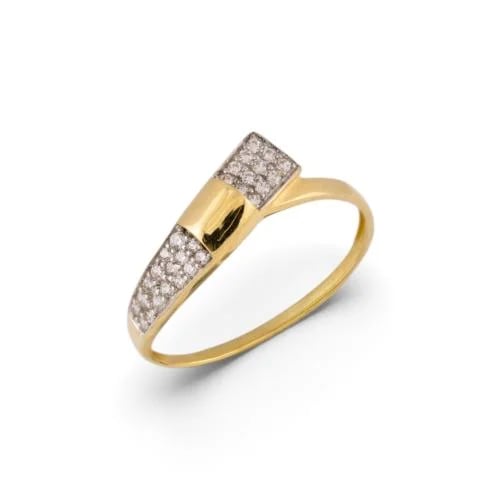 18k gold ring with zircon stones M9170
