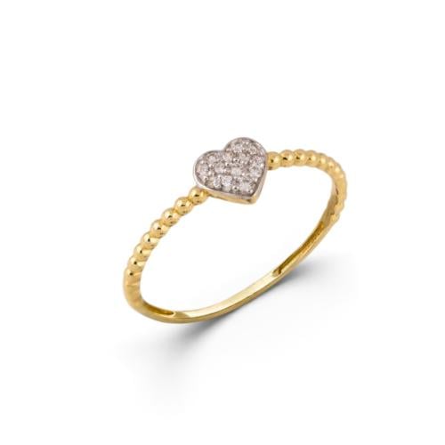 18k gold ring set with zircon M8521