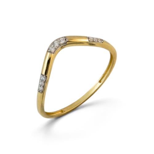 18k gold ring set with zircon M6143