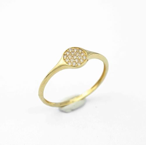 خاتم ذهب تميم الماس مرصع بالزركون بشكل دائري