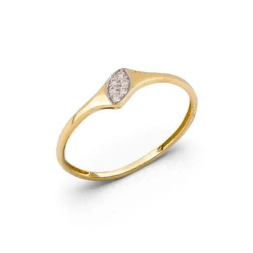 18k gold ring with zircon stones, model M8500