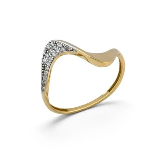 18k gold ring with zircon stones M6154