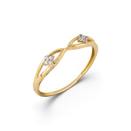 18k gold ring set with zircon M5245