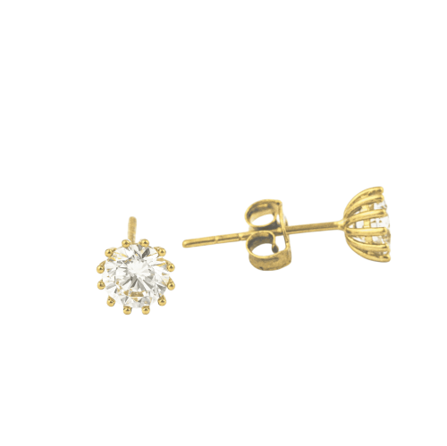 حلق ذهب تصميم الماس E101