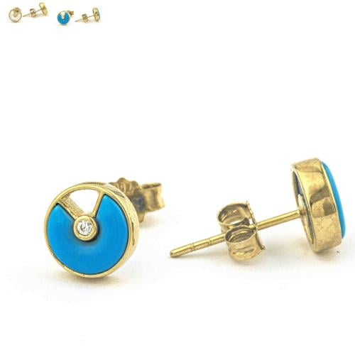 حلق ذهب تصميم صدفي E119