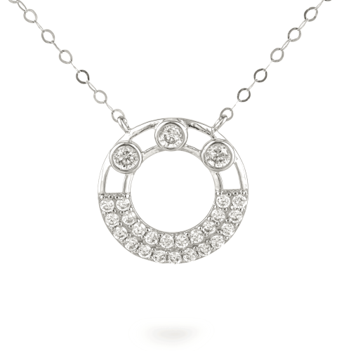 عقد ذهب ابيض تصميم الماس