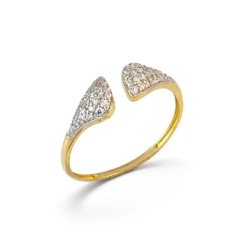 18k gold ring set with zircon M8518
