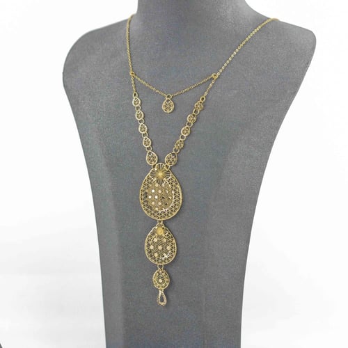 طقم ذهب "مدى" عيار 21 - تصميم الدوائر المتدرجة الف...