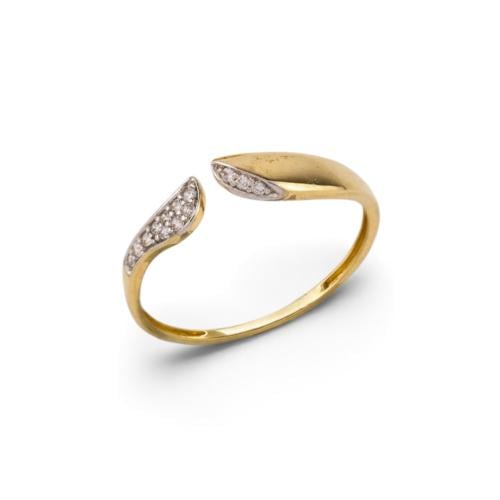 18k gold ring with zircon stones M5274