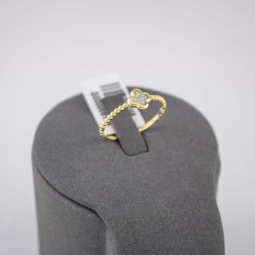 18k gold ring set with zircon M6174