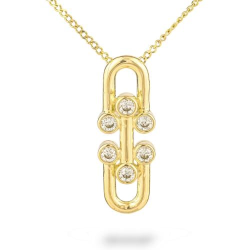 عقد ذهب تصميم الماس m2597