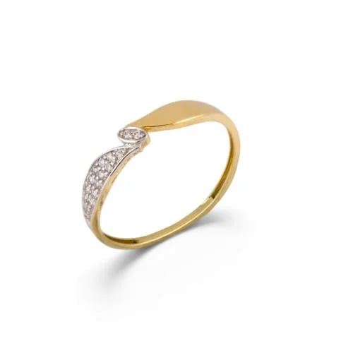 18k gold ring with zircon stones M5286