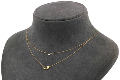 شوكر ذهب دورين بتصميم حرف مع النقاط