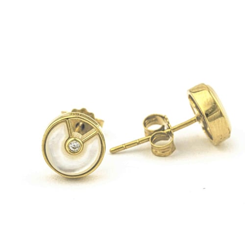 حلق ذهب تصميم صدفي E119