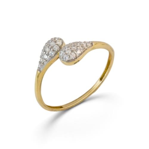 18k gold ring set with zircon M6050