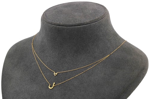 شوكر ذهب دورين بتصميم حرف مع قلب