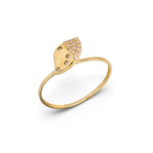 18k gold ring with zircon stones M6028
