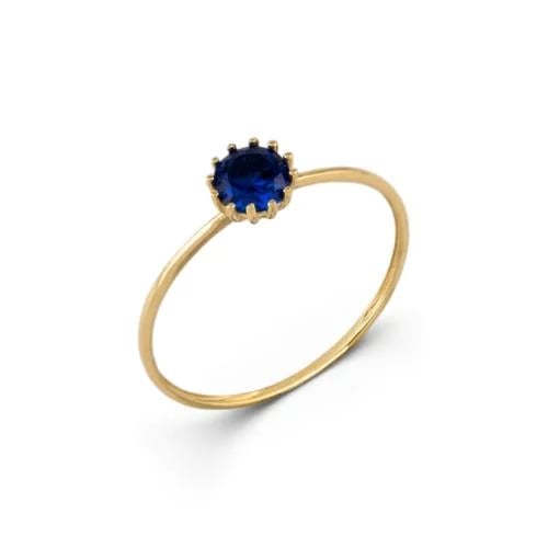 Luxurious 18k gold ring with a blue stone, M2649
