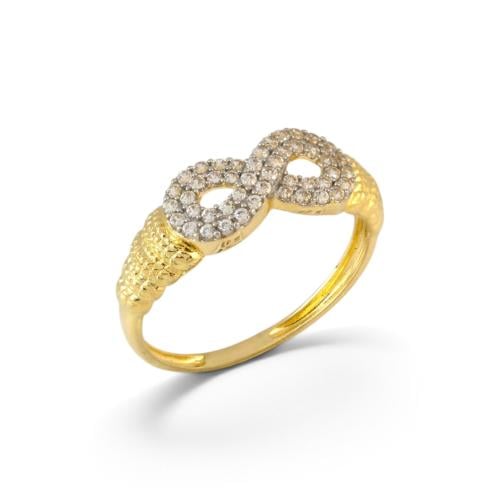 18k gold ring with zircon stones M6183